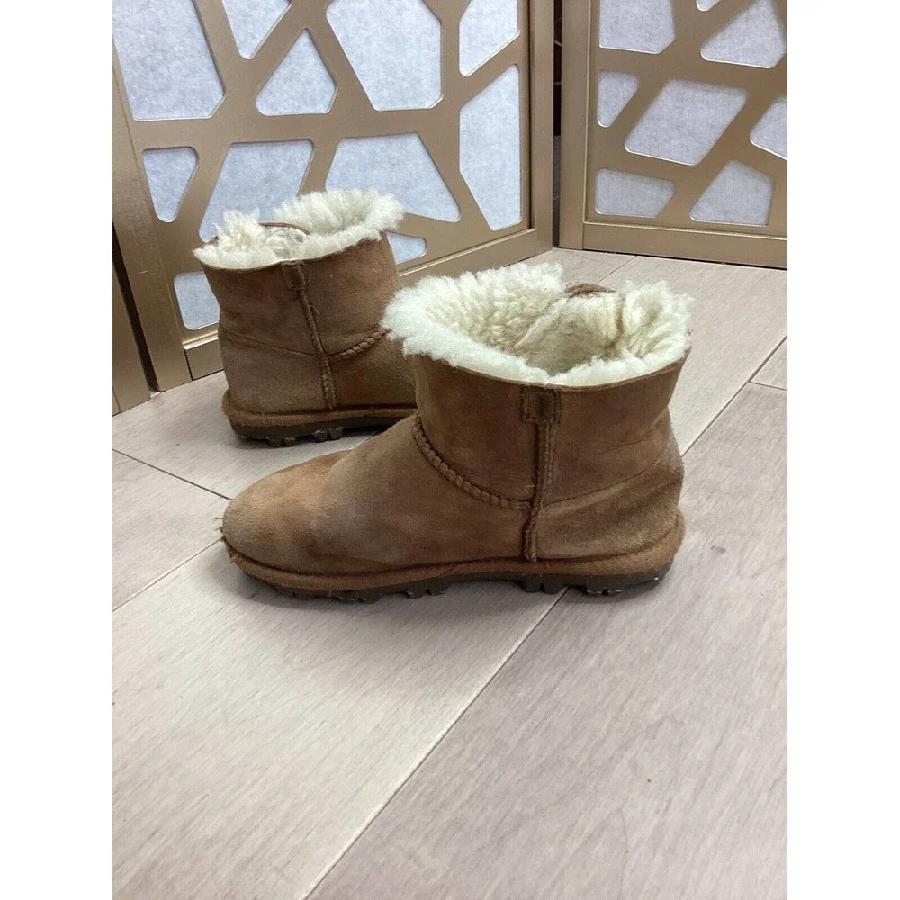 KIRKLAND BIG GIRLS 1 WINTER BOOTS FUR wool SUEDE LEATHER Twins?